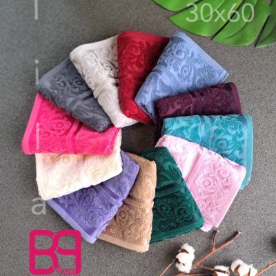 حوله دستی کوچک مخمل تیلا بهباف اذر 30در60
